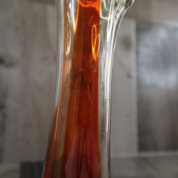 Vintage Swung Glass Red Finger Vase Viking Stretch 9.5" Art Deco - Picture 3 of 6